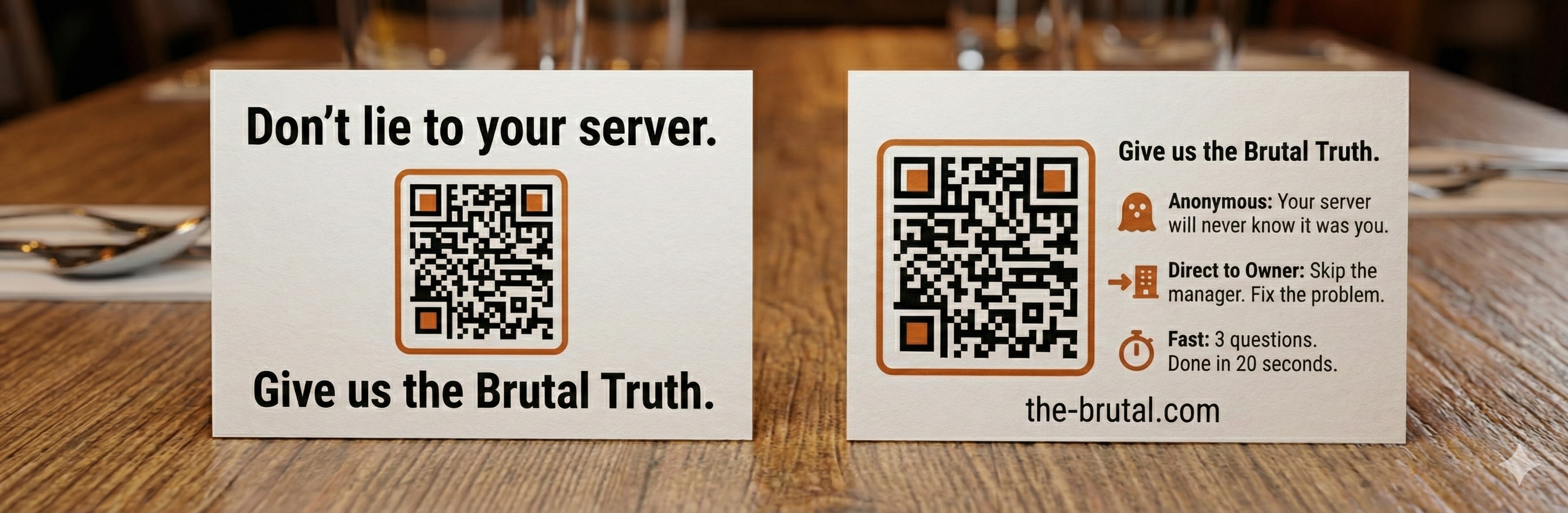 Brutal Truth QR Table Card